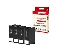 - x4 Cartouche compatible pour LEXMARK 150 XL 150XL Noir 014N1614E