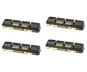 X4 cartouches de patins de frein swissstop flashpro black prince pour jantes carbone pour freins shimano sram campagnolo