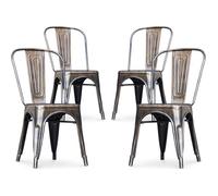 X4 Chaise de salle à manger Bistrot Metalix design industriel en Métal - Nouvelle édition Bronze métallisé