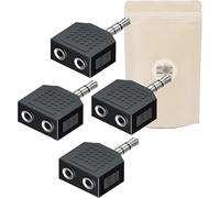 X4 Doubleur Jack 3.5mm Adaptateur Audio 2 Fiche Femelle Minijack vers 1 Prise Mini Jack Male Stereo Diviseur Separateur Marque FRANÇAISE