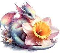 x4 Stickers vinyle bébé rose dragon, marques de couverture, non transparents, imperméables, décalcomanies 1@ 20 cm de haut, idéaux pour les toilettes ou la voiture. 3@ 7 cm de haut, idéaux pour les