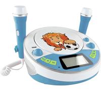 Lecteur CD pour enfants X4 Tech Bobby Joey Jam Box Bluetooth, AUX, CD, USB, SD avec fonction karaoké, avec microphone bleu