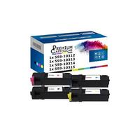 - x4 Toners - 593-10312 FM064 (Noir + Cyan + Magenta + Jaune) - Compatible pour Dell 2130cn 2135cn
