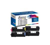- x4 Toners - 593-11040 + 11041 + 11033 + 11037 (Noir + Cyan + Magenta + Jaune) - Compatible pour Dell 2150cdn 2