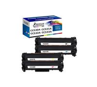 - x4 Toners - CC530A + CC531A 304A + CC533A 304A (Noir + Cyan + Magenta + Jaune) - Compatible pour HP LaserJet P