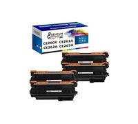 - x4 Toners - CE260X 649X + CE261A 648A + CE263A (Noir + Cyan + Magenta + Jaune) - Compatible pour HP Color Lase