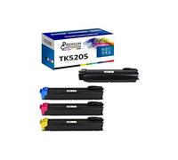 - x4 Toners - TK5205K + TK5205C + TK5205M + TK520 (Noir + Cyan + Magenta + Jaune) - Compatible pour Kyocera TASKa