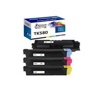 - x4 Toners - TK580K + TK580C + TK580M + TK580Y (Noir + Cyan + Magenta + Jaune) - Compatible pour Kyocera ECOSYS