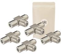 X5 Adaptateur T 3 Prise Femelle TV Type F RF coaxial Doubleur Splitter Y Diviseur connecteur a vis Satellite Antenne TNT-ADAPTOUT Marque FRANÇAISE