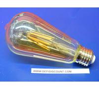 x5 Ampoules LEDS E27 ST64 8W = 55w 2200K° verre transparent blanc