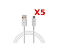 X5 Câble Micro USB Synchro Charge Universel pour Samsung / Sony / Wiko / LG /HUAWEI PACK X5 Blanc