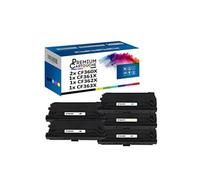 x5 Toner CF360X (x2) + CF361X + CF363X + CF3 (Noir (x2) + Cyan + Magenta + Jaune) - Compatible pour HP