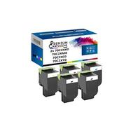 - x5 Toners - 70C2XK0 (x2) + 70C2XC0 + 70C2XM0 + (Noir (x2) + Cyan + Magenta + Jaune) - Compatible pour Lexmark