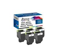 - x5 Toners - 80C0S10 (x2) + 80C0S20 + 80C0S30 + (Noir (x2) + Cyan + Magenta + Jaune) - Compatible pour Lexmark