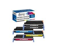 - x5 Toners - C9720A (x2) + C9721A + C9723A + C97 (Noir (x2) + Cyan + Magenta + Jaune) - Compatible pour HP Color
