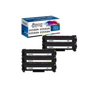 - x5 Toners - CC530A (x2) + CC531A 304A + CC533A (Noir (x2) + Cyan + Magenta + Jaune) - Compatible pour HP Laser