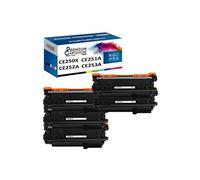 - x5 Toners - CE250X 504X (x2) + CE251A 504A + CE (Noir (x2) + Cyan + Magenta + Jaune) - Compatible pour HP Color