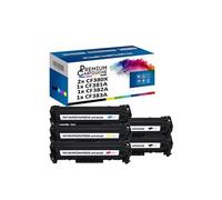 - x5 Toners - CF380X (x2) + CF381A + CF383A + CF3 (Noir (x2) + Cyan + Magenta + Jaune) - Compatible pour HP Color