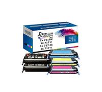 - x5 Toners - EP711 BK (Q6470) (x2) + EP717 C (Q7 (Noir (x2) + Cyan + Magenta + Jaune) - Compatible pour Canon I-