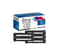 - x5 Toners - EP718 BK (CC530) (x2) + EP718 C (CC (Noir (x2) + Cyan + Magenta + Jaune) - Compatible pour Canon i-
