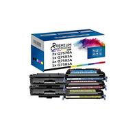PREMIUM CARTOUCHE - x5 Toners - Q6470A (x2) + Q7581A + Q7583A + Q75 (Noir (x2) + Cyan + Magenta + Jaune) - Compatible pour HP Color