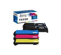 - x5 Toners - TK550K (x2) + TK550C + TK550M + TK5 (Noir (x2) + Cyan + Magenta + Jaune) - Compatible pour Kyocera