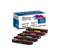 PREMIUM CARTOUCHE - x5 Toners - TN-247 (Noir + Cyan + Magenta + Jaune) - Compatible pour Brother DCP-L3510CDW Brother DCP-L3517CDW Noir + Cyan + Magenta + Jaune