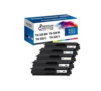 - x5 Toners - TN-328BK (Noir (x2) + Cyan + Magenta + Jaune) - Compatible pour Brother HL-4570CDW 4570CDWT, DCP-92
