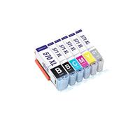 - x6 Cartouches Canon PGI 570 XL CLI 571 XL compatibles (1 Noir XL, 1 Noir, 1 Cyan, 1 Magenta, 1 Jaune, 1 gris)