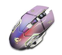 X8 Wireless Gaming Mouse Rechargeable Silencieux LED Rétroéclairage USB Optique Gaming Mouse LOL Souris Surfing Gamer Mouse, Gris métal