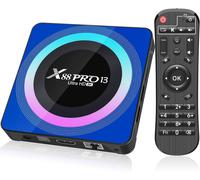 X88 Pro 13 boitier IPTV Android 13.0 TV Box, Box TV 4GB RAM 32GB ROM RK3528 Quad-Core 64bit Cortex-A53 Support 2.4/5.0GHz WiFi6 BT5.0 HD 8K 10/100M Ethernet HDMI 2.0 Android TV Box