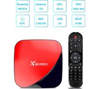 X88 Pro Android 9.0 TV Box Rockchip RK3318 4 Core 2.4G&5G Wifi 4K HDR Set Top USB 3.0 3D Movie Support Black Red UK Plug