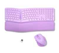 X9 Ensemble clavier et souris sans fil - Tapez confortablement plus longtemps - Clavier Ergo Split avec repose-poignet doux pour PC, Mac, iOS, Android, Bluetooth/2,4G rechargeable, multi-appareils