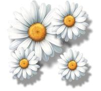 x9 Fleur de Marguerite en Vinyle, Sticker Floral pour Couvrir les Marques, Multi-Usage Idéal pour Poubelle, Voiture, Ordinateur Portable, Vélo, Mur, Poubelle. Camping-car, Moto & Plus. Résistant aux