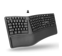 X9 Performance Clavier ergonomique sans fil - Votre confort compte - Rechargeable 2,4 G avec repose-poignet - 110 touches pour PC | Chrome