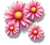 x9 Rose Marguerite Fleur en Vinyle Sticker, Autocollant Floral pour Couvrir les Marques, Multi-Usage Idéal pour Poubelle, Voiture, Ordinateur Portable, Vélo, Mur, Poubelle. Camping-car et Plus