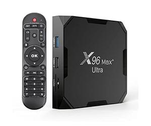 X96 Max Plus Ultra TV Box Android 11 Amlogic S905X4 4 Go 32 Go Prise en charge AV1 8K Dual Wifi BT avec clavier i8 Noir