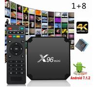 X96 mini Smart TV BOX 1G+8G Décodeur multimédia box Android 7.1.2 Amlogic S905W Quad Core 1080P Wifi HD, Noir