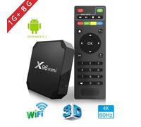 X96mini TV Box Android 7.1.2, 1+8G 4K Boîtier Numérique et Intelligent pour la Télévision CPU Amlogic S905W Quad Core Arm Cortex