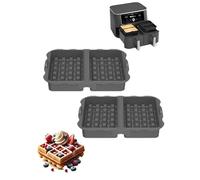 Xaarmonex Lot de 2 accessoires de friteuse à air chaud Ninja Airfryer - Accessoires compatibles avec Ninja AF300EU, AF400EU, AF451EU, SL400EU, AF500DE, gaufrier en silicone, gris
