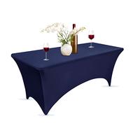 Xabono Nappe de 1,8 m à Utiliser Lors de fêtes et célébrations - Nappe en élasthanne pour Tables rectangulaires - Housses de Table ajustées pour Tables de 1,8 m (1,8 m, Bleu)