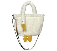 XACKWUERO Sac à main en forme d'oie pour femme - En peluche, Type d'épaule blanche, Normal