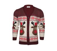 Xact Cardigan de Noël à Boutons pour Homme Rudolf le Renne