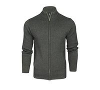 Xact Cardigan Pull Zippé mélange de Coton pour Hommes (Dark Grey Marl) S