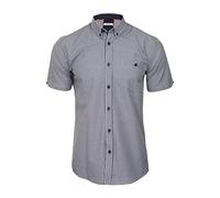 Xact Chemise à Carreaux Vichy à Manches Courtes pour Hommes, col boutonné, Coupe régulière (Navy/White) M