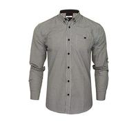 Xact Chemise à Carreaux Vichy à Manches Longues pour Hommes, col boutonné, Coupe régulière (Black/White) M