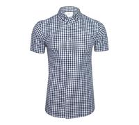 Xact Chemise à Carreaux Vichy en Coton pour Hommes à Manches Courtes (Baritone Blue) XXXL
