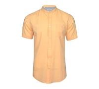 Xact Chemise à col de Grand-père/à col Mao en Lin à Manches Courtes pour Hommes (Sun Bleached Yellow) L