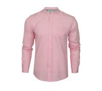 Xact Chemise à col de grand-père/à col mao en lin à manches longues pour hommes