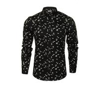 Xact Chemise à imprimé d'oiseaux à manches longues pour hommes - Coupe slim
